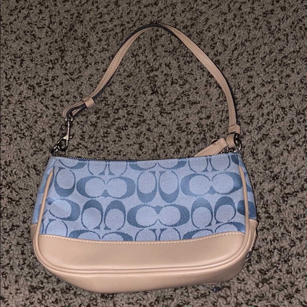 Blue coach handbag